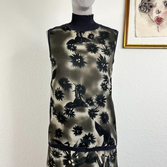 Kenzo Paris Sheer Crane Silk Wrap Midi Maxi Skirt - Picture 5 of 8